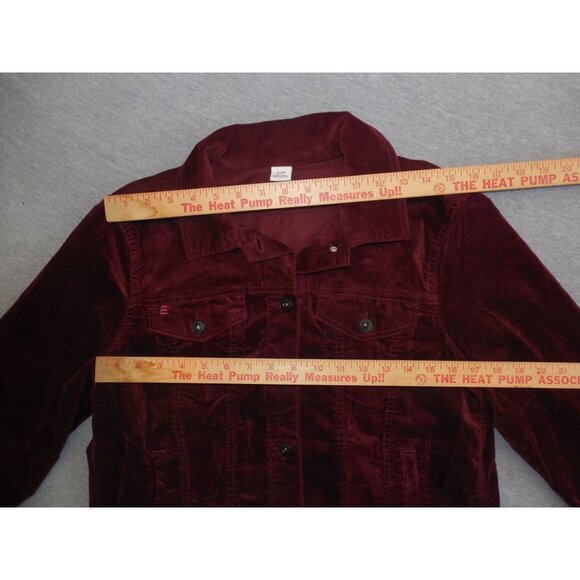 EV1 Love By Ellen Degeneres Jacket Women Sz L Maroon Long Sleeve Winter Designer - Picture 3 of 8